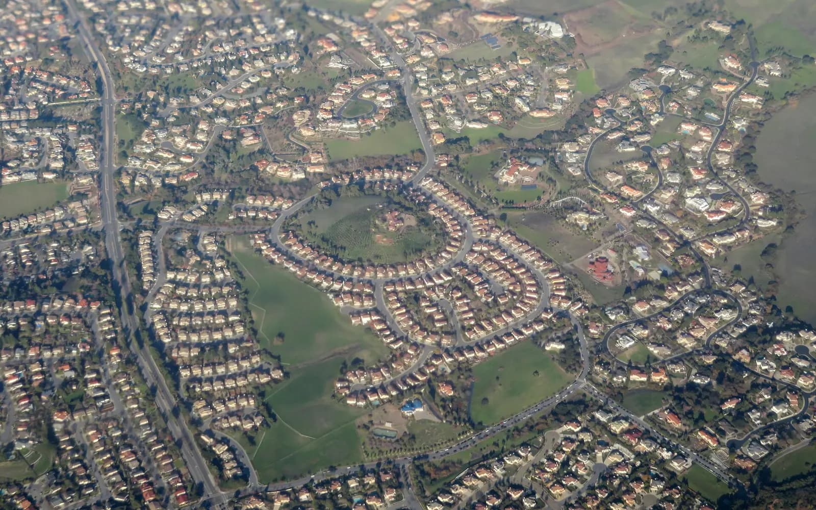 Aerial view of a residential land parcel in Western Europe